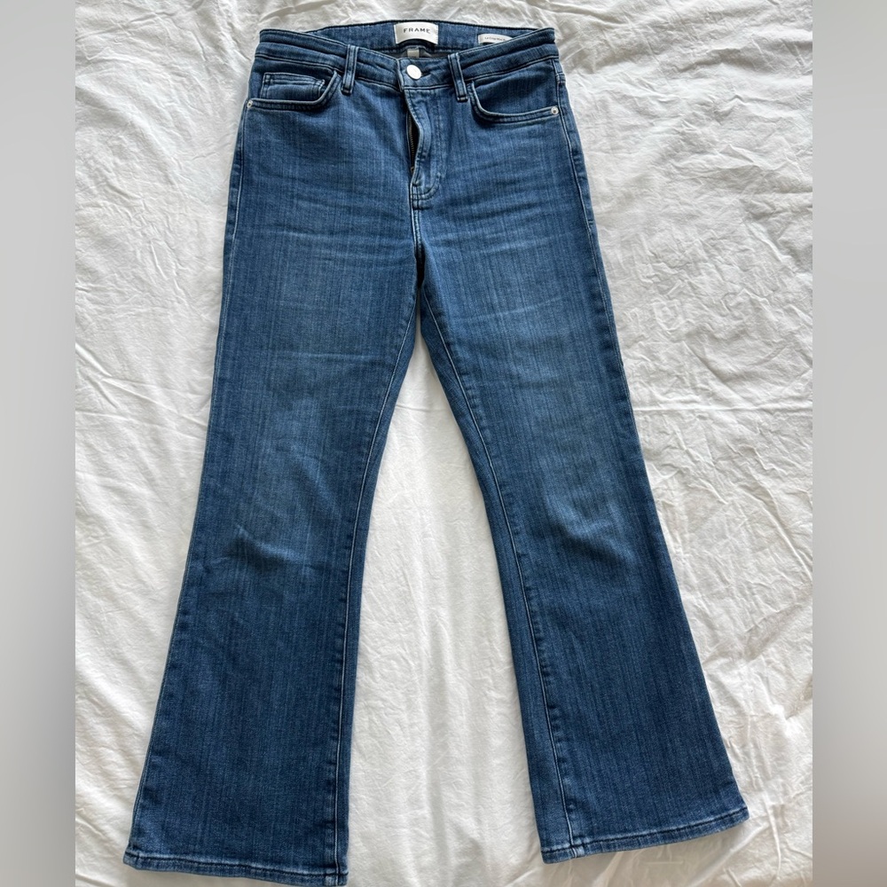 Frame Denim, Le Crop Mini Boot, blue, size 28